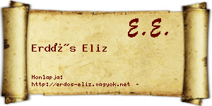 Erdős Eliz névjegykártya