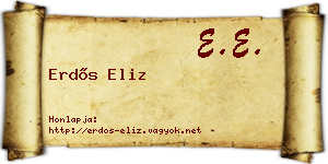 Erdős Eliz névjegykártya